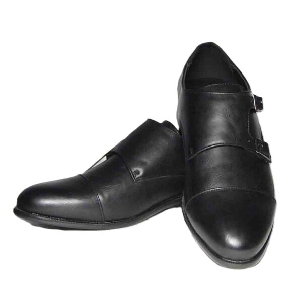 NEW Tahari David Double Monk Strap Dress Shoes Black Men\'s Size 8M